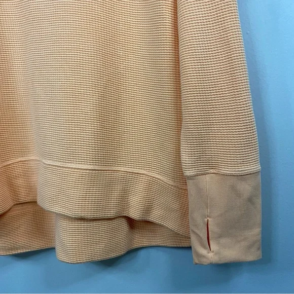 Athleta Coaster Luxe Waffle Knit Long Sleeve Sweatshirt in Orange size XL - Picture 4 of 10